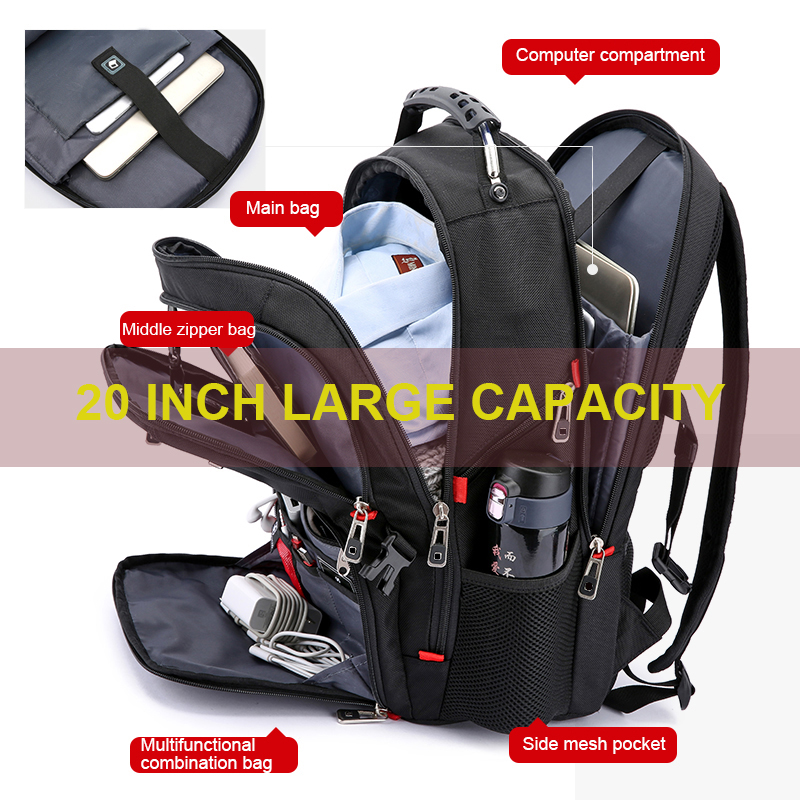 Chống Nước 20 Inch Ốp Lưng Sạc USB Trường, Chống Trộm Nam Ba Lô Du Lịch Ba Lô Nam Mochila Dung Lượng Cao