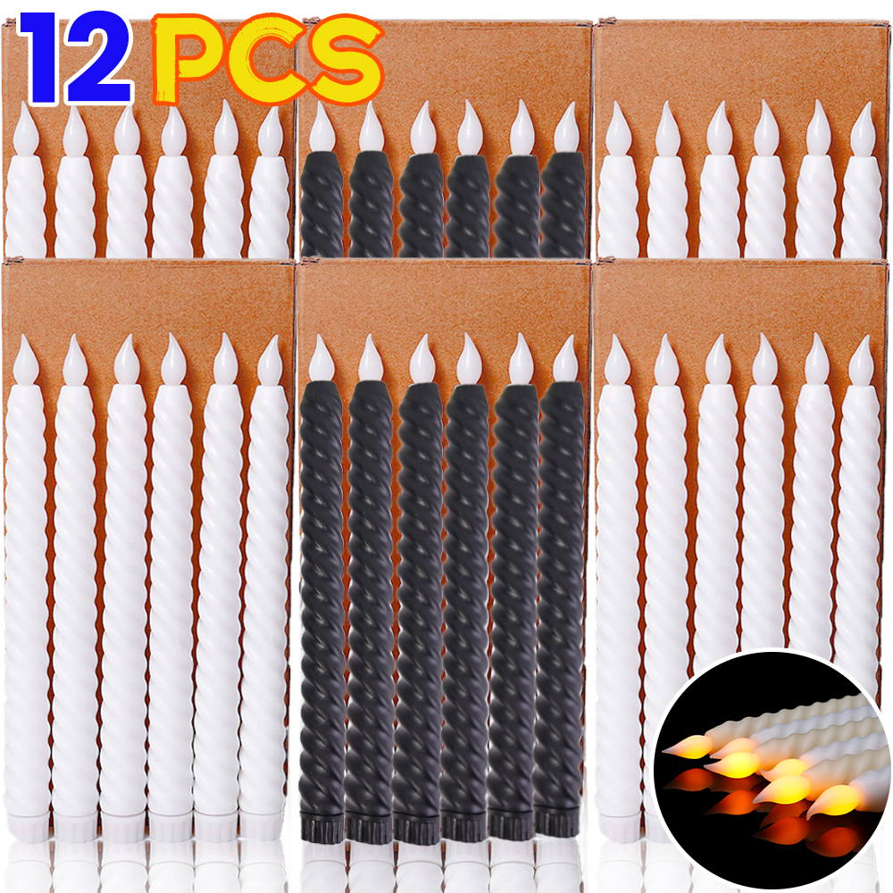 LED Flammenlose Spitzkerzen Lichter Fenster Dekorative Weihnachtskerzen Lampe Elektrische Lange Kerzen 3D Docht Flammenlose Kerzenständer