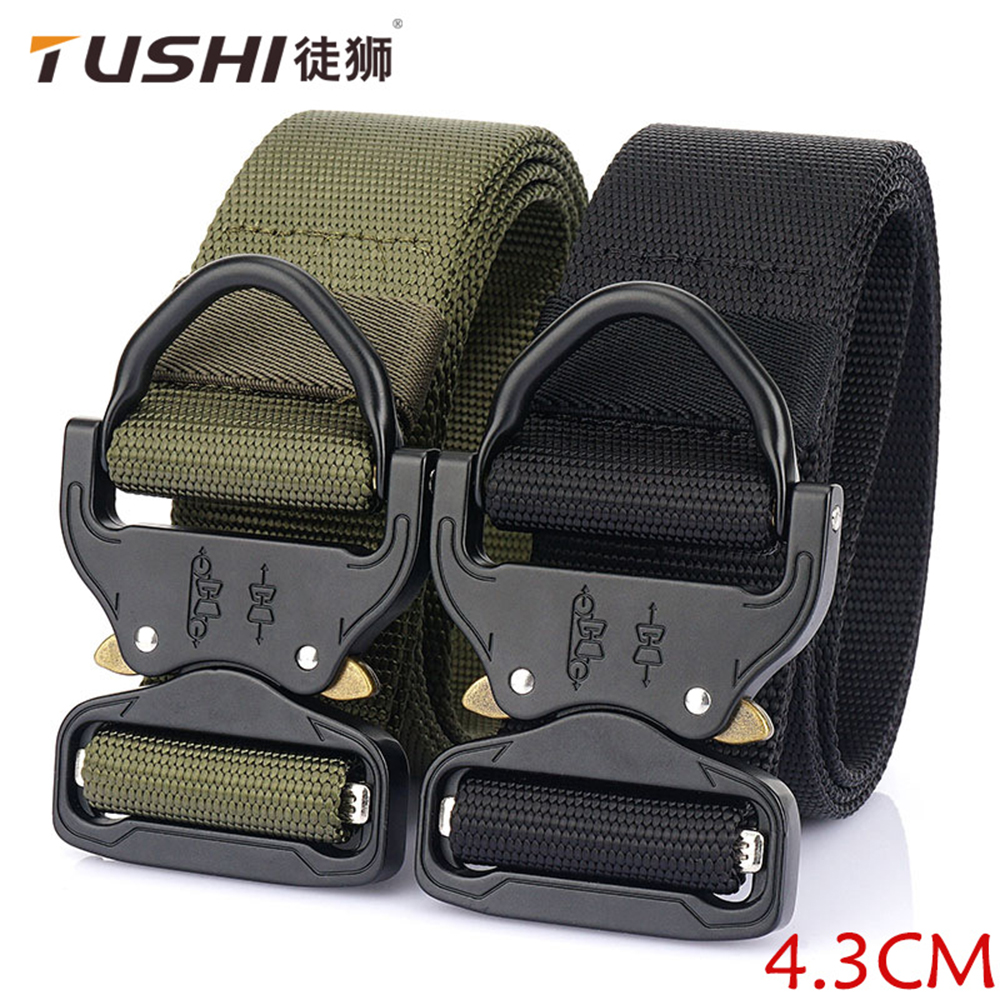 TUSHI 1.7 pouces armée ceinture tactique à dégagement rapide militaire Airsoft formation Molle robuste en plein air tir randonnée chasse ceinture