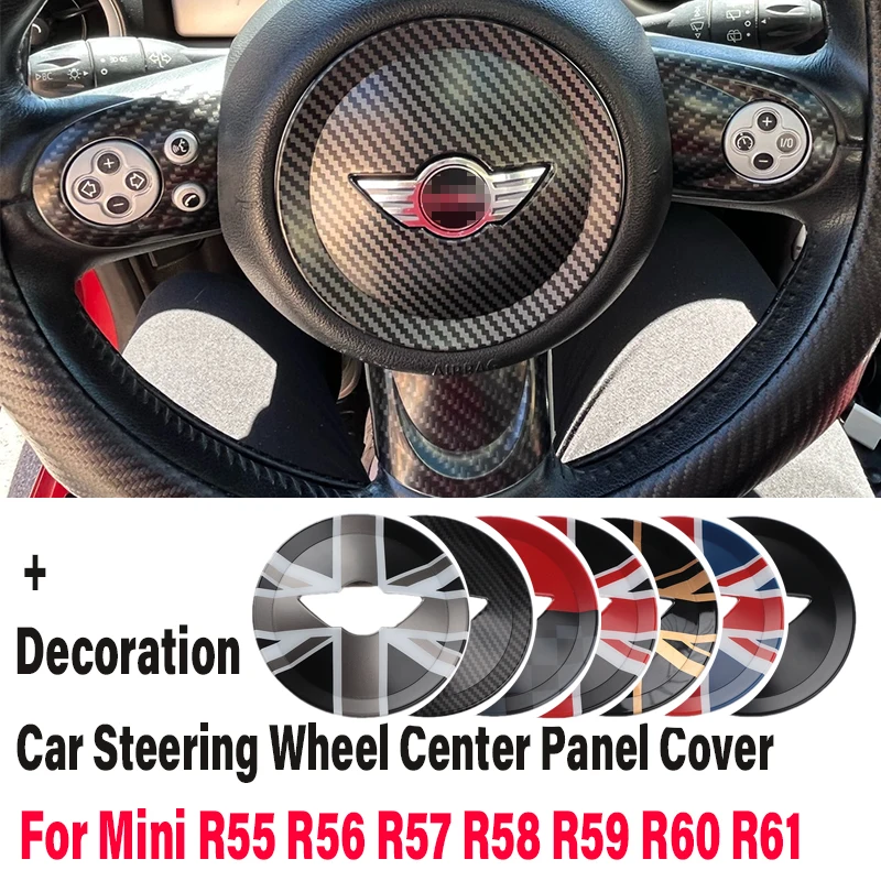 Car Steering Wheel Center Sticker Cover For MINI ONE Cooper S Clubman R55 R56 R57 R58 R59 R60 R61 Interior Moulding Accessories