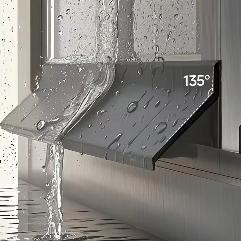100cm Home Window Water Blocking Bar Sliding Window Rain Weatherstrip Balcony Insulation Windproof Sealing Strip Flashing Board