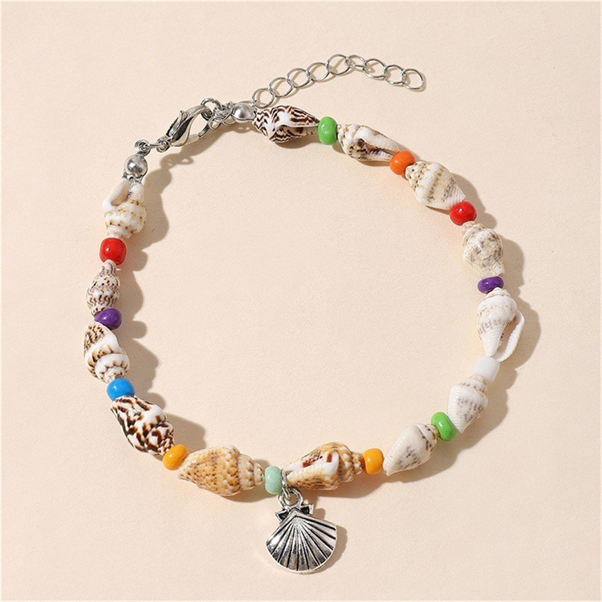 Pulseiras de Aço Inoxidável 316L para Mulheres, Corrente com Concha Pingente, Concha de Pérola, Estrela do Mar, Praia, Vento, Golfinho, Moda, Joias Finas