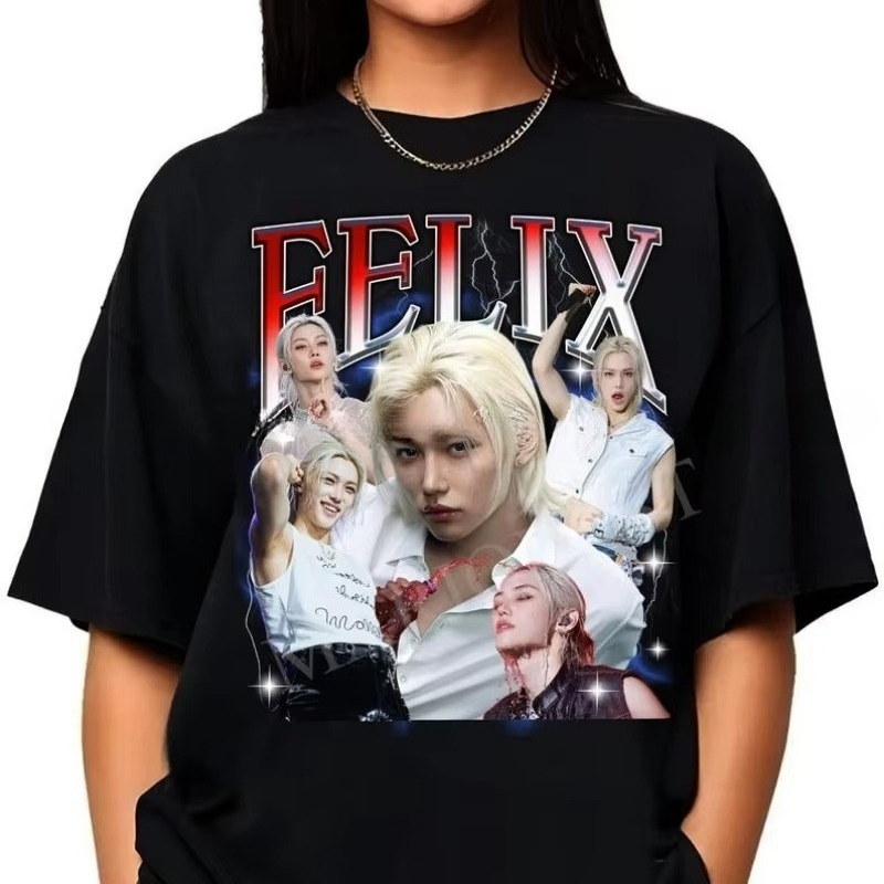 Camisa Felix Lee Skz, presente vintage dos anos 90, unissex para fãs