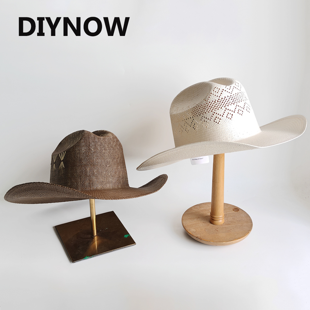 Sombrero de Vaquero de Paja Hecho a Mano de Lujo para Mujer y Hombre, Sombrero de Sol Occidental de Ala Ancha con Cuentas, para Verano, Playa, Rancho, Rodeo, Regalo