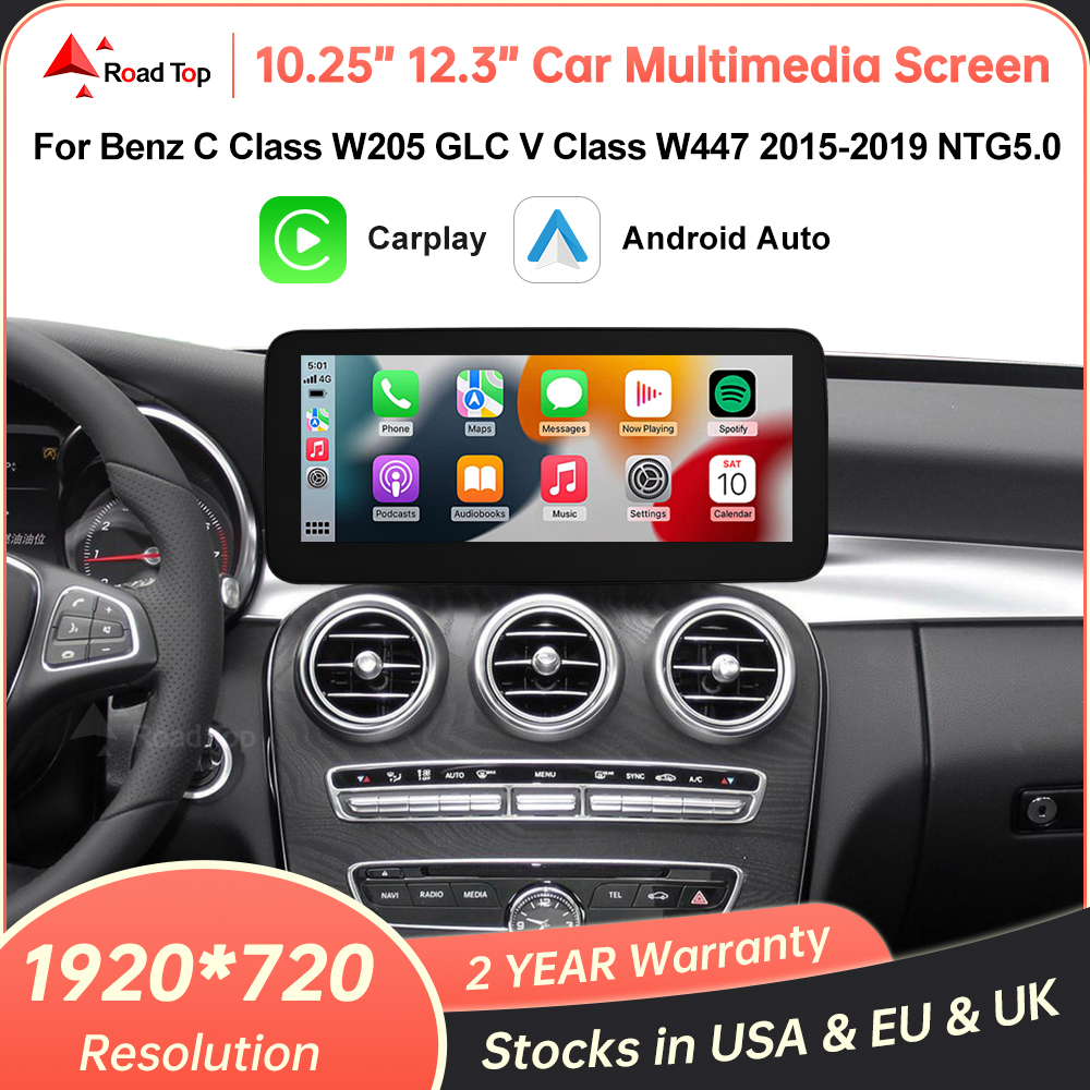 Écran multimédia Linux sans fil CarPlay Android Auto pour mercedes-benz W205 W176 GLC A C V classe W447 CLA GLA 2015-2018 NTG5.0