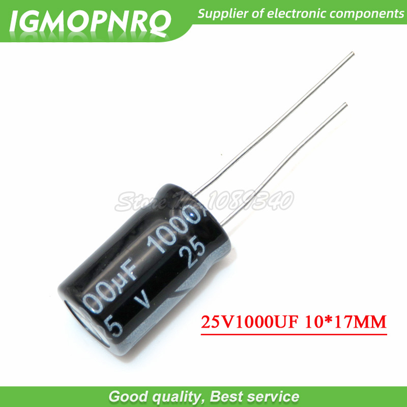 10 個 25V1000UF 10*17 ミリメートル 1000UF 25V 17*10 アルミ電解コンデンサ