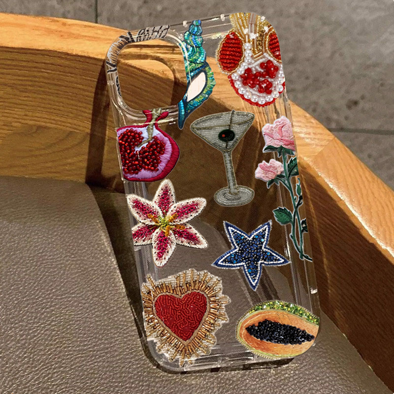 Pour iPhone 17 16 Pro Max 15 14 13 12 11 étui Transparent jus de fruits fleurs couverture pour iPhone XS XR X 7 8 Plus 16e 17 Air Fundas