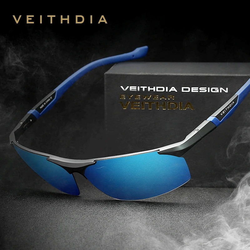 VEITHDIA Men's Sunglasses Aluminum Magnesium Polarized Blue Coating Mirror Sun Glasses Outdoor Male Eyewear Accessories 6589