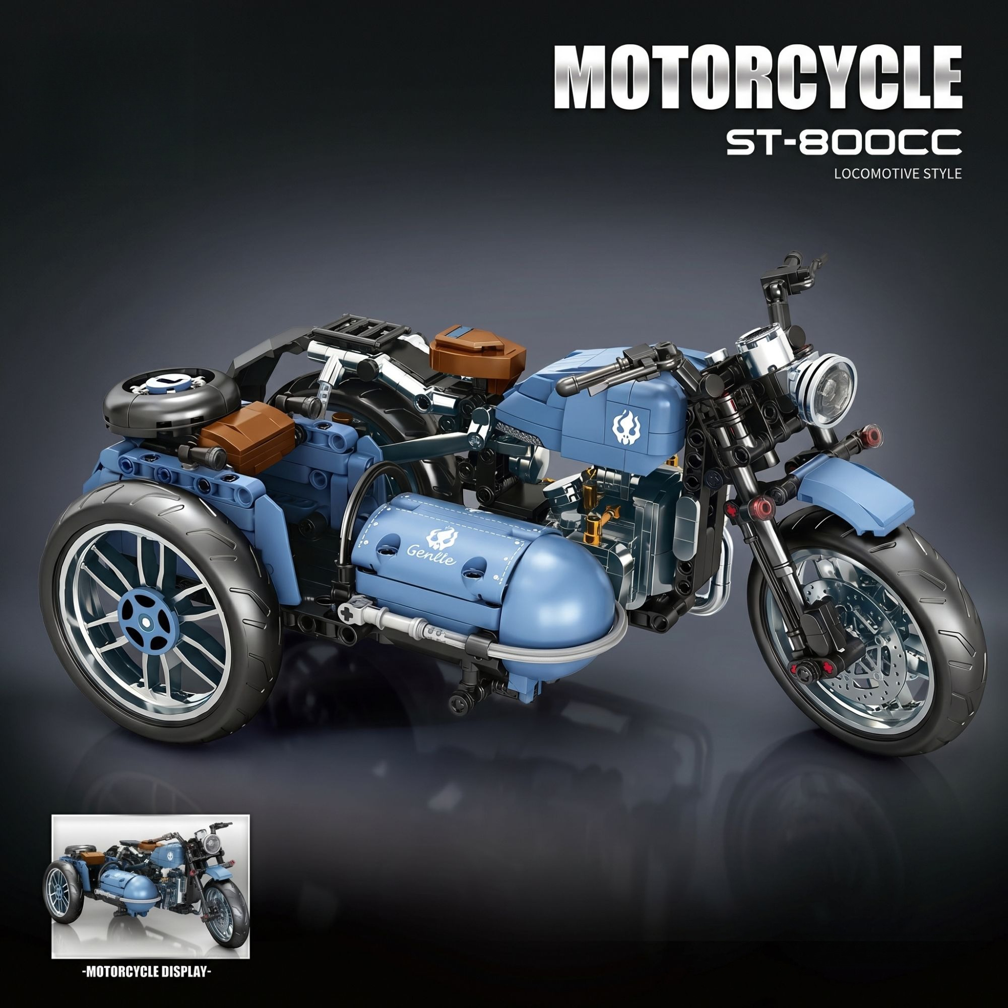 817 peças Blocos de Montar de Motocicleta City Moto Racer ST-800CC, Brinquedos de Blocos de Montar de Motocicleta Esportiva Técnica de Alta Velocidade para Presentes de Adultos