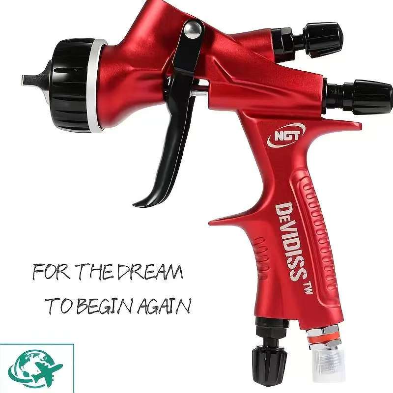 DEVIDISS HVLP NGT pro TE20 Lite Kit de pistola pulverizadora Boquilla profesional de 1,3 mm Aplicación de pintura para automóvil Cómodo para todas las pinturas para automóviles