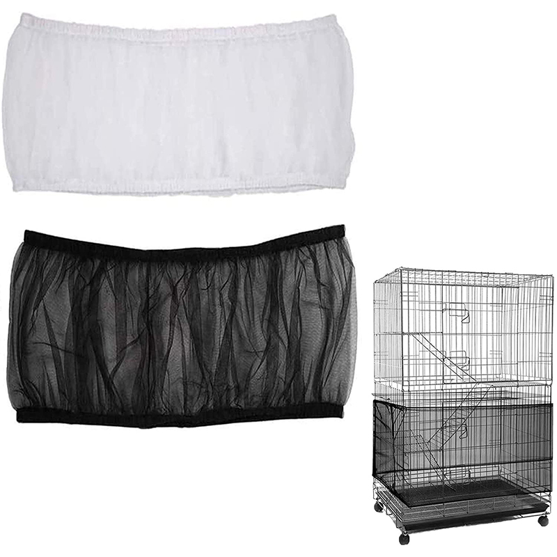Filet de protection universel pour Cage à oiseaux, couverture en maille de Nylon pour perroquets, filet aéré, jupe extensible pour Cages ronds et carrés