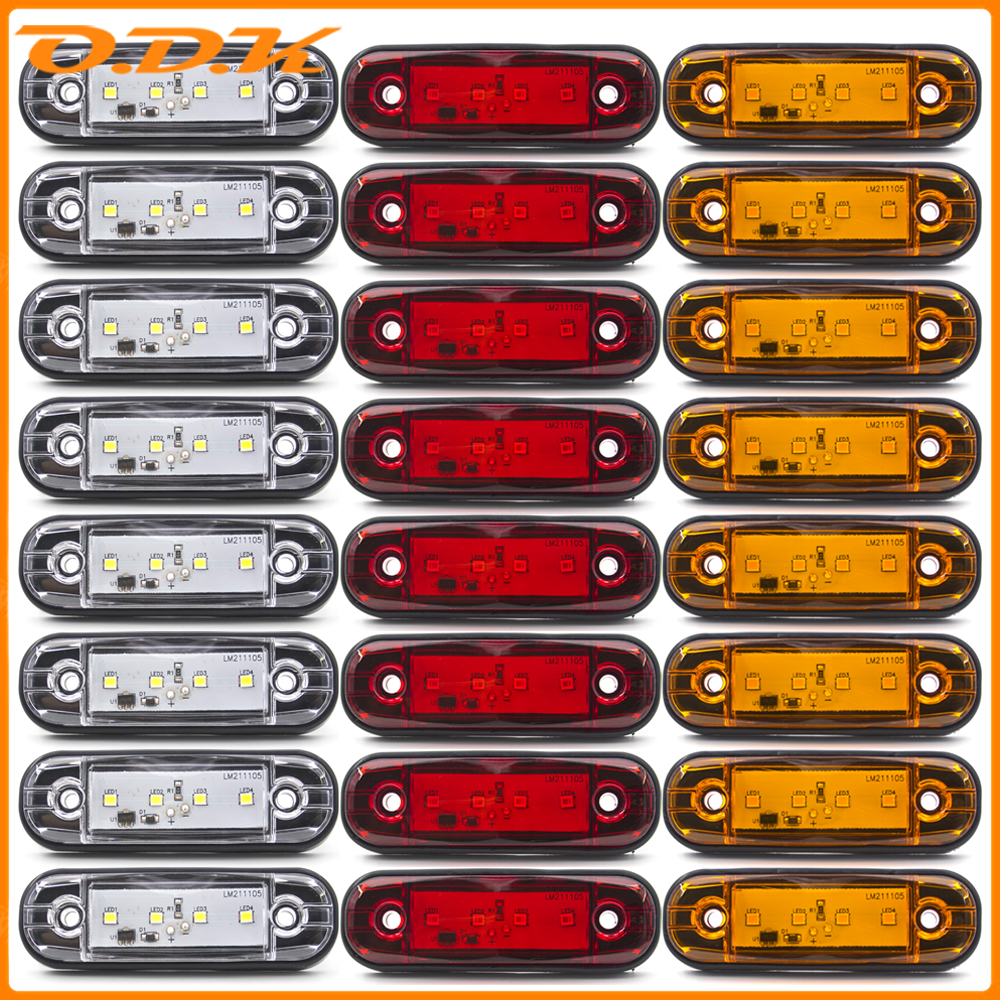 4x/6x/8x/10x LED 12V 24V indicatore laterale esterno per auto luce posteriore di ingombro segnale di avvertimento indicatore del freno rimorchio camion camion autobus