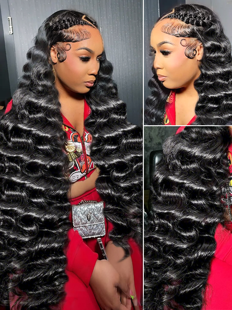 250 Density Loose Deep Wave Human Hair Wig 30 Inch HD 13x6 Lace Frontal Wig 13x4 Water Wave Curly Lace Front Wigs Preplucked