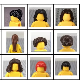 *Figura Capelli femminili* 20 pezzi di mattoni per illuminare fai-da-te, compatibili con particelle assemblate