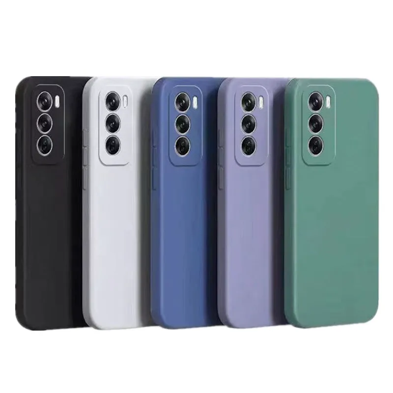 Custodia flessibile in Silicone liquido TPU per OPPO Reno 12 Pro 5G Reno 11 11F 12F FS Reno10 Pro Plus Cover protettiva Fundas Coque Capa