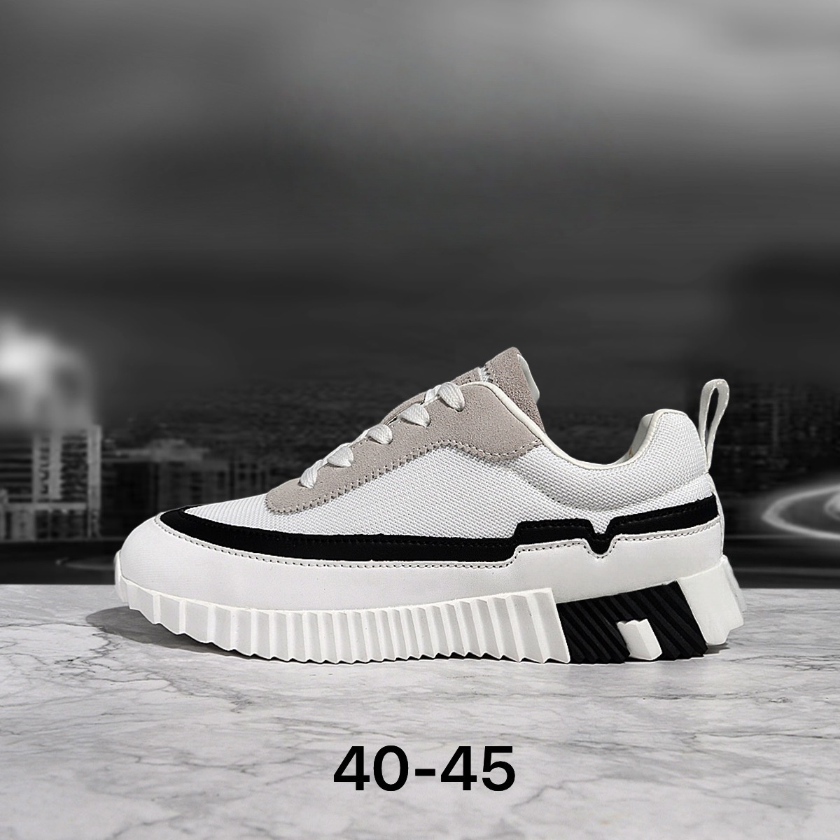 Scarpe da ginnastica da uomo Merk H Designer, sneakers casual in pelle e mesh con lacci, scarpe sportive da corsa