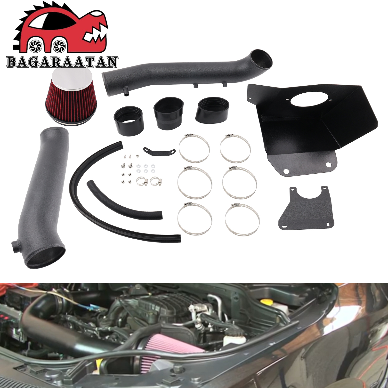 For Dodge Durango High-Flow Cold Air Intake Kit with Heat Shield For Jeep Grand Cherokee 3.6L V6 2011-2015