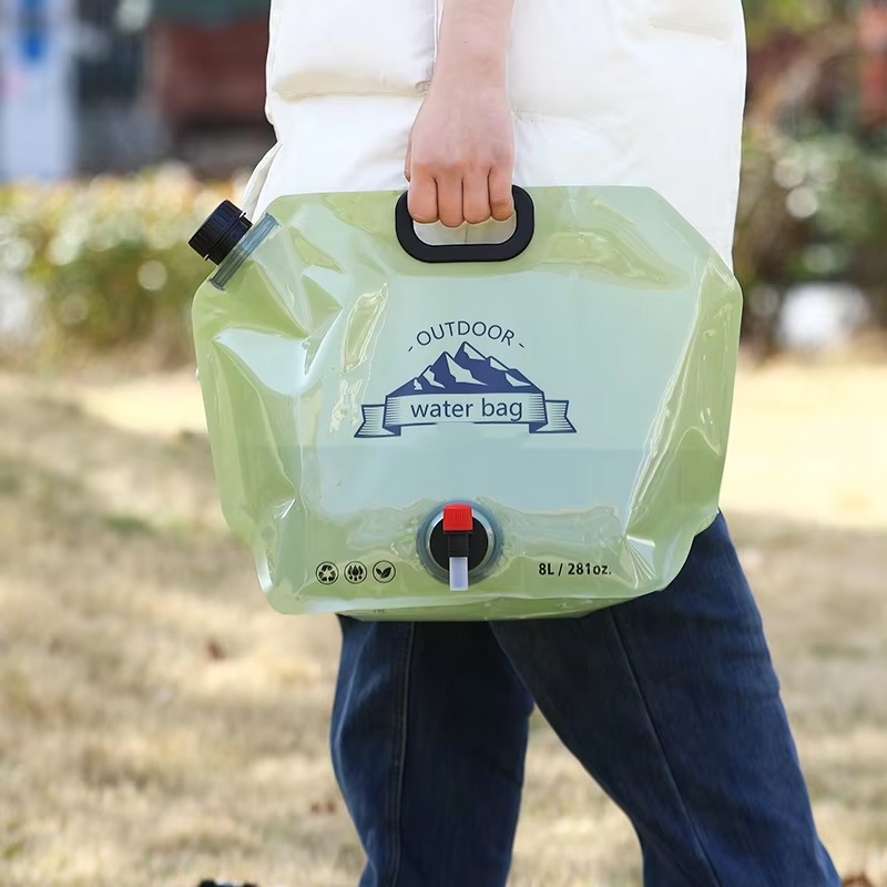 Borsa per l'acqua portatile Borsa per l'acqua pieghevole per sport all'aria aperta da campeggio Borsa per l'acqua in plastica per rubinetto da alpinismo di grande capacità
