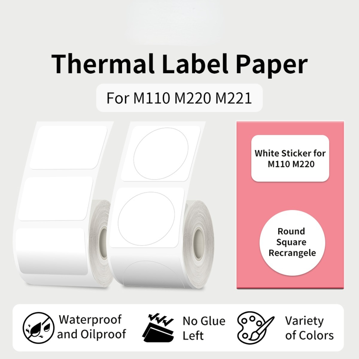 Thermopapier Etikettendrucker Papier M110 Etikett für kleine Unternehmen Mehrzweck-Thermoaufkleber für M110 M221 M200 M220 Drucker
