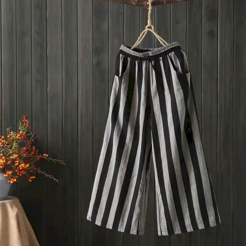Katoenen Linnen Broek Wijde Pijpen Broek Vrouwen Vintage Harajuku Koreaanse Mode Elastische Taille Broek Vrouwen Kleding Losse Casual Broek