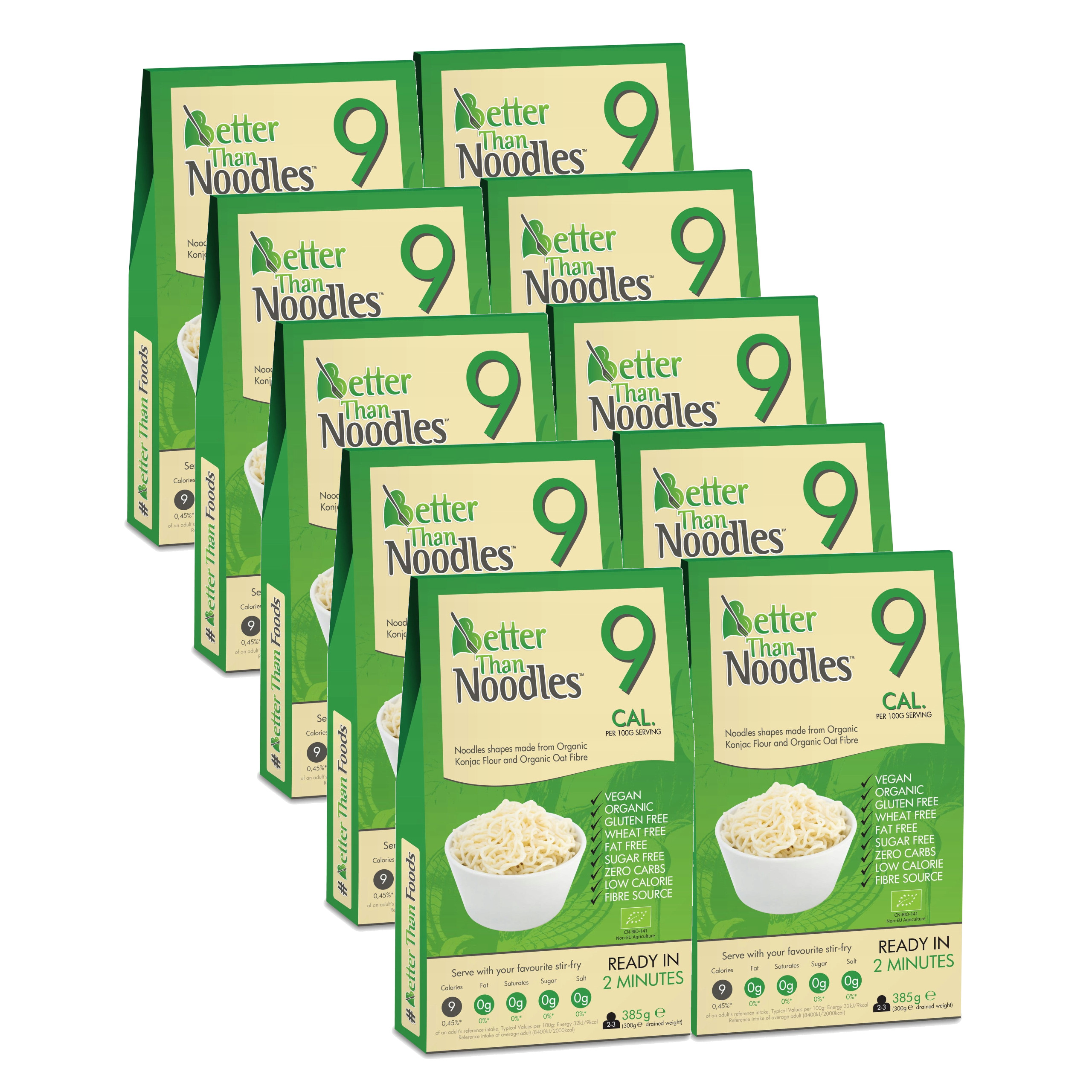 10x MAKARON (KONJAC TYPU NOODLE) BEZGLUTENOWY BIO 385 g (300 g) - BETTER THAN FOODS