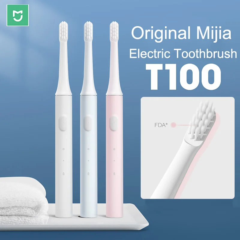 Mijia T100 Электрическая зубная щетка Насадки для зубных щеток Mijia T100 Электрическая зубная щетка для глубокой чистки полости рта Двухскоростная чистка