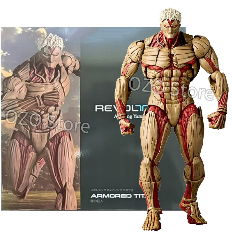 Figur Titan Berlapis Baja Kaiyodo Revoltech AMAZING YAMAGUCHI Attack on Titan Eren Jaeger Anime Figur Aksi Model Ko Mainan Hadiah