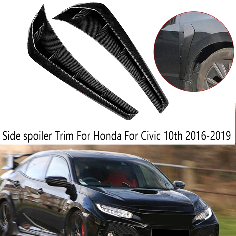 Carbon Faser Auto Teile Seite Spoiler Kotflügel Vorne Vent Air Flügel Abdeckung Trim Für Honda Civic 10Th 2016-2019