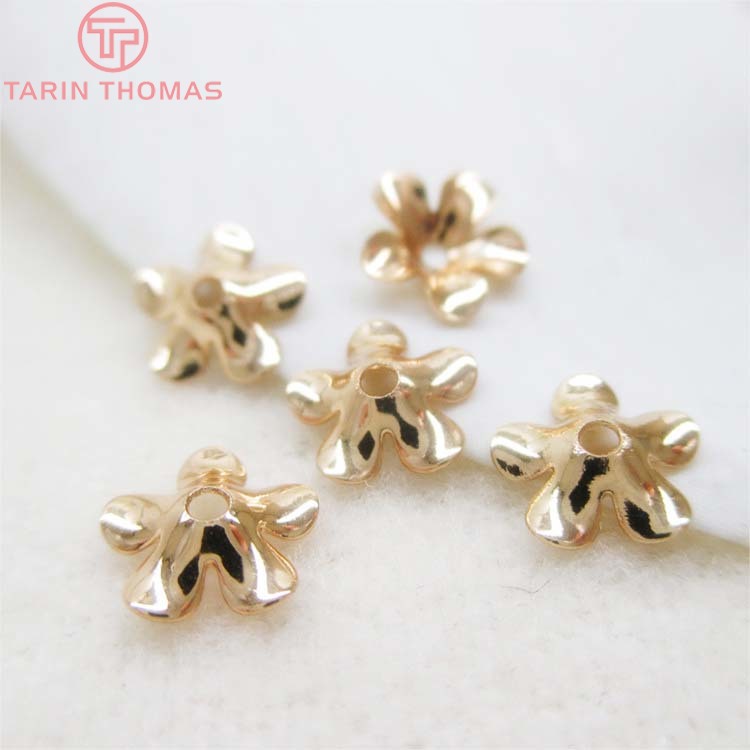(3206)20 piezas 7MM 9MM 24K, tapas de cuentas de Latón chapado en Color dorado, accesorios de joyería Diy de alta calidad, venta al por mayor