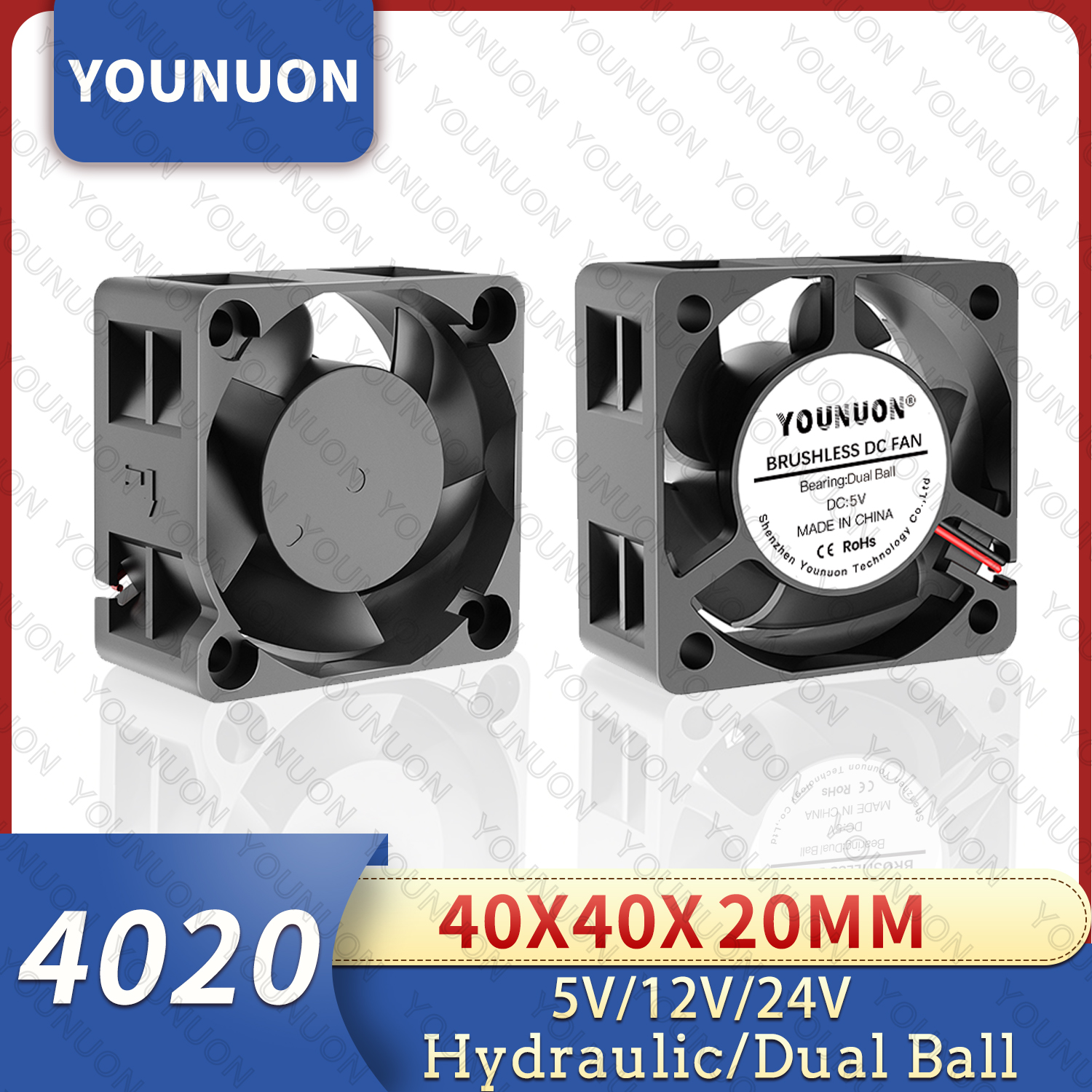 Dual Ball 40mm Koelventilator 40x40x20mm Koeler 24V 12V 5V 4020 Computerkast Koelventilator 2PIN 3PIN Heatsink Fan 3D Printer Fan