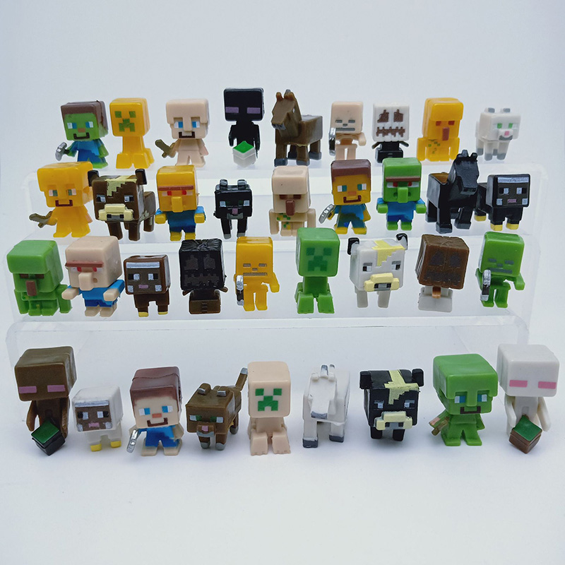 36 pçs/set multi-estilo 2.5cm mini robô jogo bloco de construção brinquedo meu mundo crianças figuras de ação brinquedo aniversário presente de natal