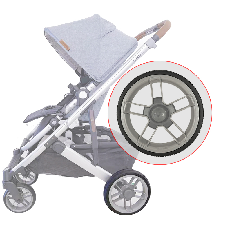 Pneu da roda traseira para carrinho, Pushchair Tampa da roda traseira, PU Carcaça Tubeless, Buggy Substituir Acessórios, atualizado Bebê Cruz V2