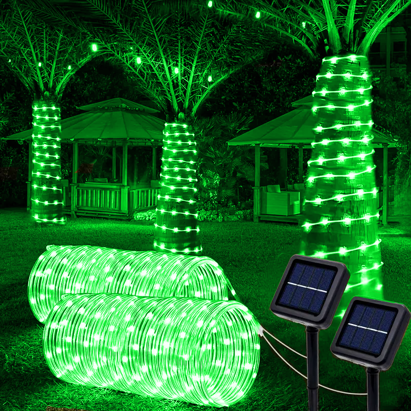 Guirlande solaire Tube lumineux PVC Tube souple extérieur étanche fil de cuivre lumière cour jardin décoration atmosphère clignotant lumière