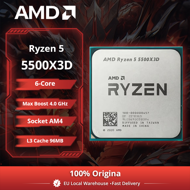 Procesador de Escritorio AMD Ryzen 5 5500X3D, 6C/12T, 4.0GHz, 96MB 3D V-Cache, AM4, Sin Enfriador Incluido