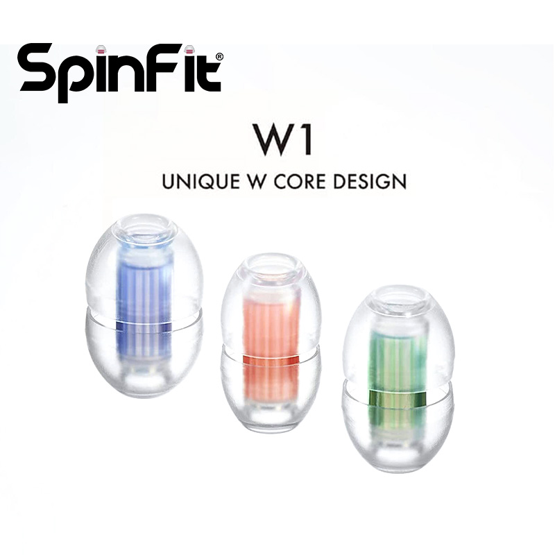 Силиконовые насадки SpinFit W1, запатентованные насадки для наушников медицинского класса, двойной W-образный сердечник для насадки для наушников диаметром от 5-6 мм