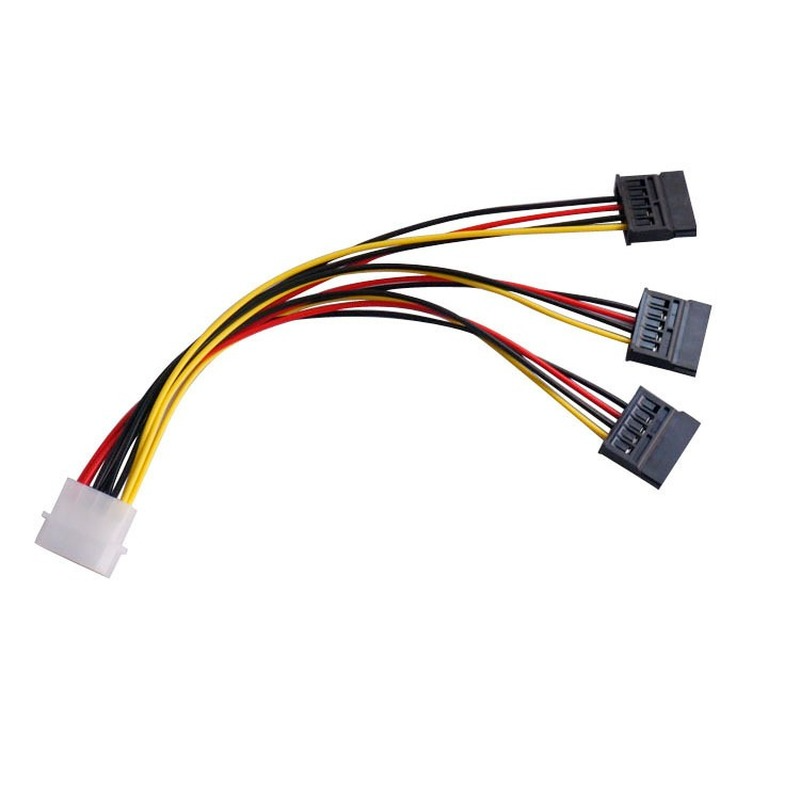 Cable adaptador SATA de 22cm IDE 4 pines macho a 3 puertos SATA hembra divisor Cable de fuente de alimentación de disco duro Cable SATA esta coiдник nuevo