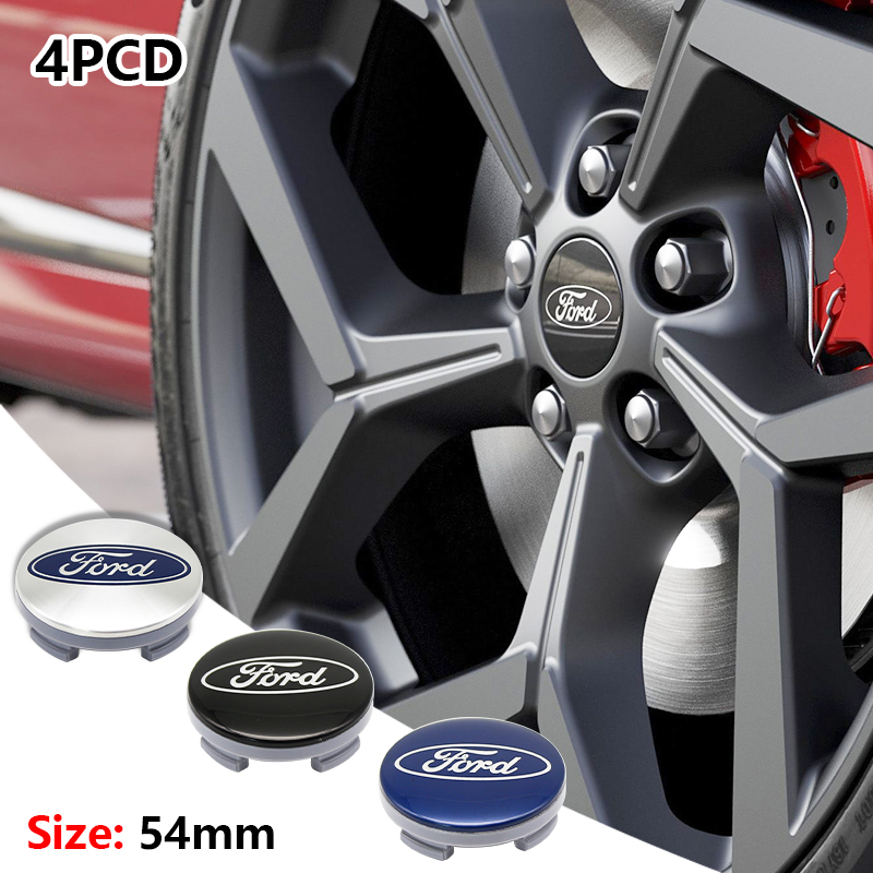 4 stuks 54mm wielnaafdop logo embleem voor Ford Focus Mk2 Mk3 Fiesta Ranger Mondeo Mk4 S-MAX Kuga Mustang Escort