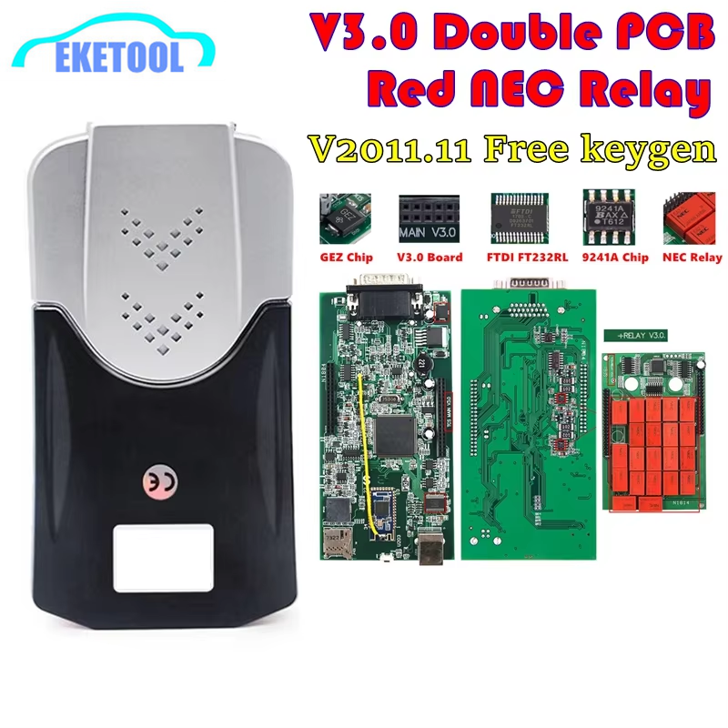 Relés Multidiag Pro Bluetooth NEC rojos 2021.11 libres Keygen V3.0 relés NEC 9241A VD150 PRO OBD2 coches camiones