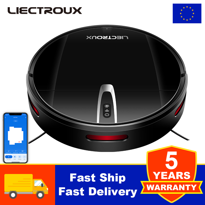 Odkurzacz Robot LIECTROUX V3S PRO,zestaw do mopowania na sucho i mokro, inteligentne mapowanie,aplikacja WiFi, ssanie 4KPa,silnik bezszczotkowy, współpracuje z Alexą,idealny do sierści zwierząt,dywanów, twardych podłóg