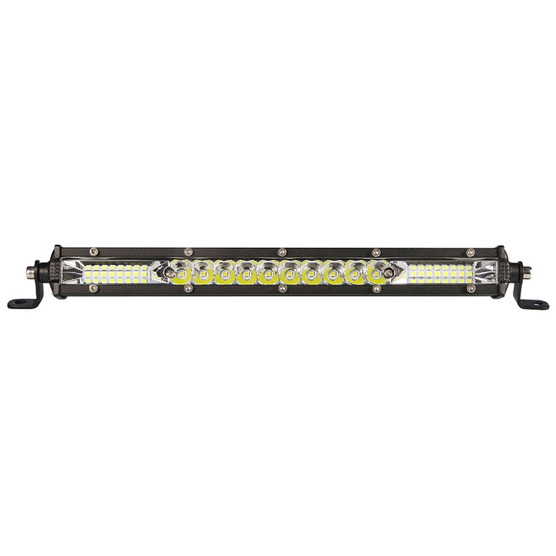 Barra de luz LED para caminhão SUV off-road, luzes do telhado de trabalho, feixe de inundação, lâmpadas de condução, 12 ", 24V