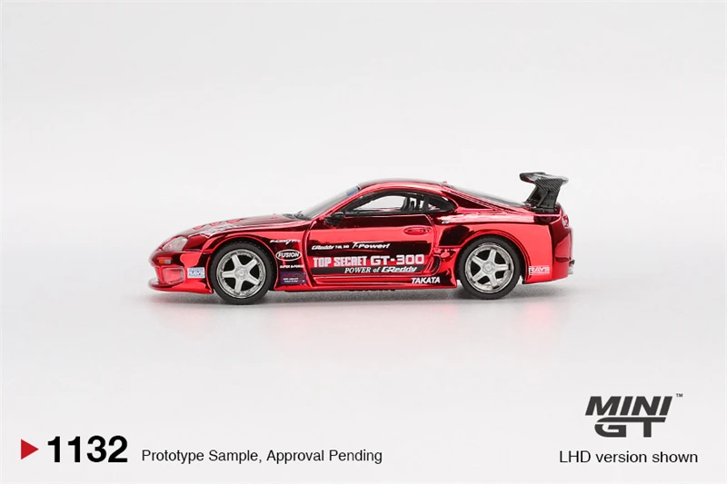 MINI GT 1:64 Supra A80 Top Secret GT-300 Rosso Modellino Auto in Metallo Pressofuso