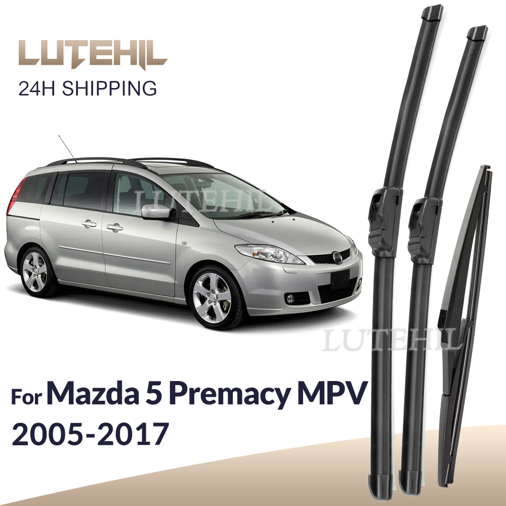 Untuk Mazda 5 Premacy MK2 MK3 MPV 2005-2017 2006 2007 Wiper Depan & Belakang Wiper Blades Kaca Depan Kaca Depan Sikat 26 "+ 16" + 12"