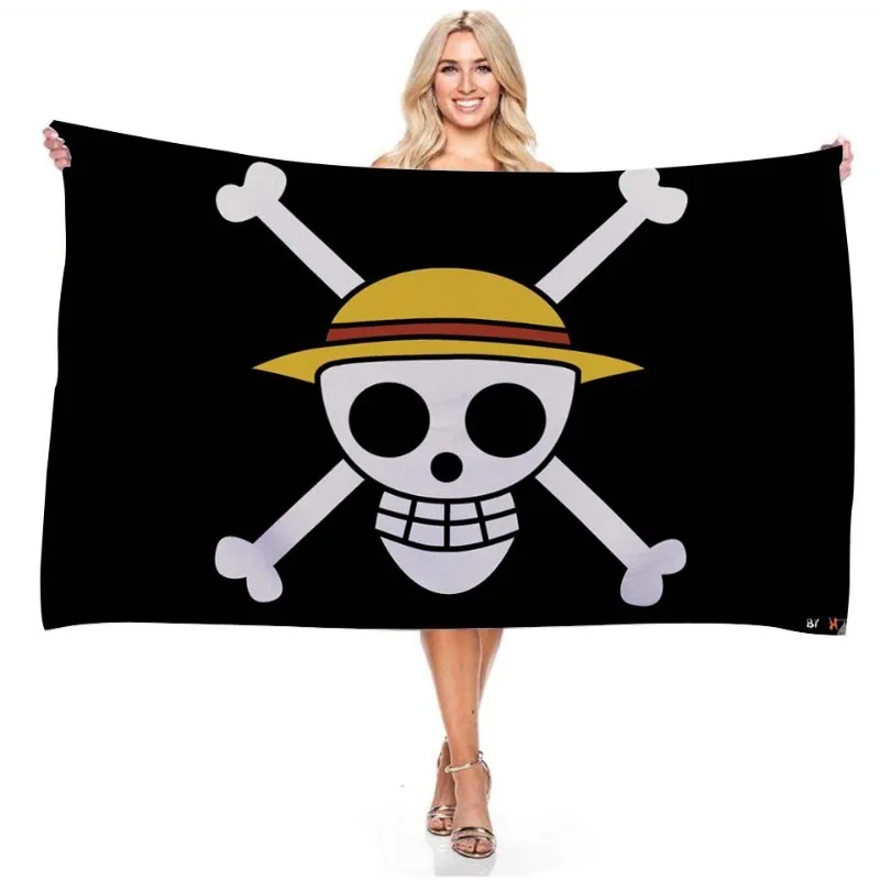 Une pièce 90*150CM Polyester Pirate singe D. Luffy crâne drapeau une pièce chapeau de paille pirates trompette bannière drapeau