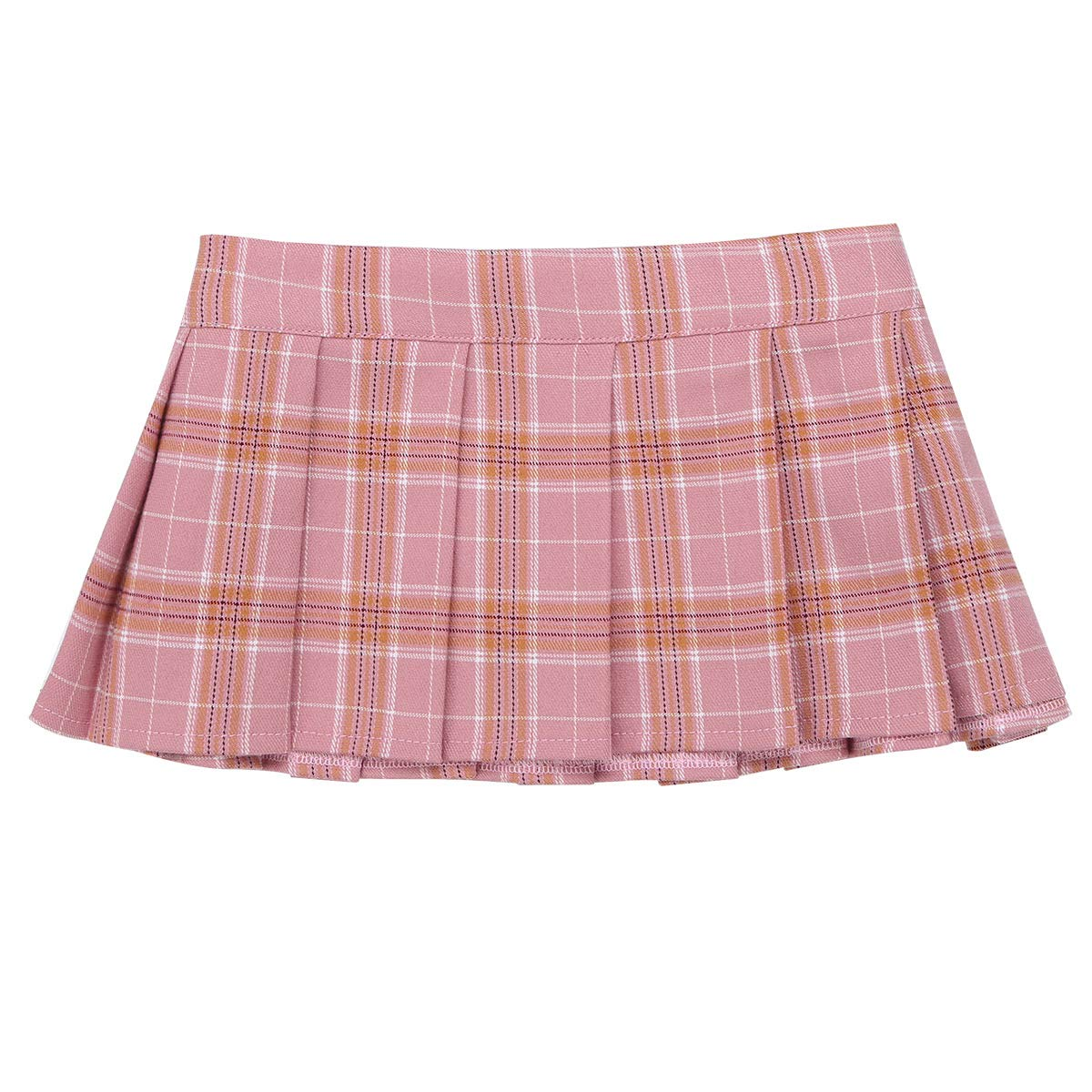 Minissaia plissada xadrez sexy para role-playing feminino, linda saia ultra curta com velcro estilo japonês