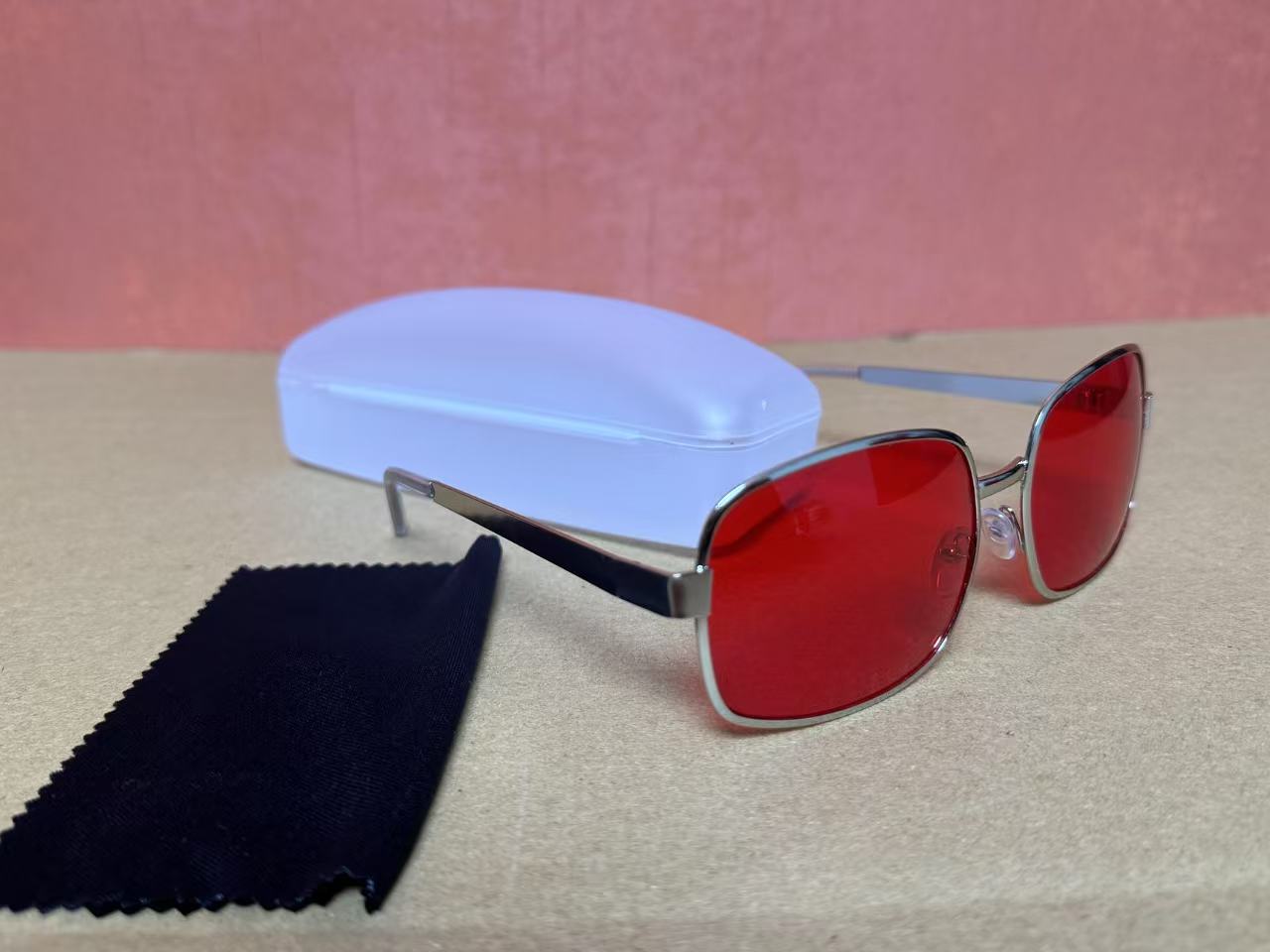 Project Mayhem Sunglasses Fight Club Tyler Durden Oliver Peoples 523 Brad Pitt men RED lens sunglasses:with box