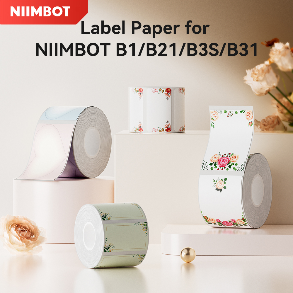 1 rol NIIMBOT thermische kleurenlabel sticker Bacord QR-code prijskaartje etiketten bakkerij/bloemist/sieraden/keuken zelfklevende etiketten