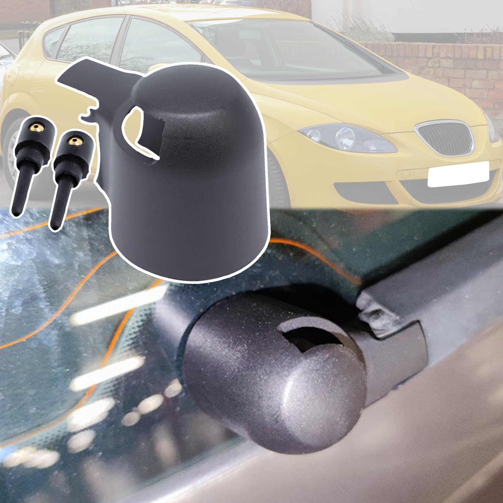 Для Seat Leon MK2 1P1 5F 2005-2012 заднее лобовое стекло, щетка стеклоочистителя, коромысло, крышка, крышка, комплект форсунок омывателя, замена