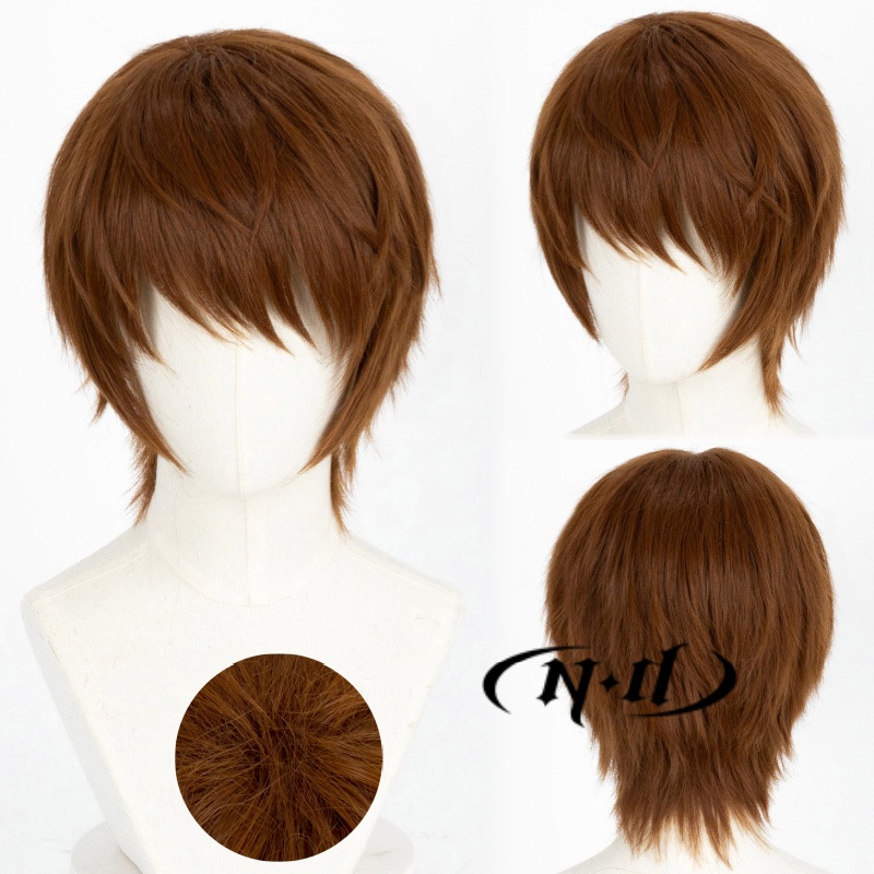 ND Light Yagami Cosplay Wig Anime Death Note Cosplay Light-brown Hair for Halloween Theme Costume High Quality Kanekalon Hair