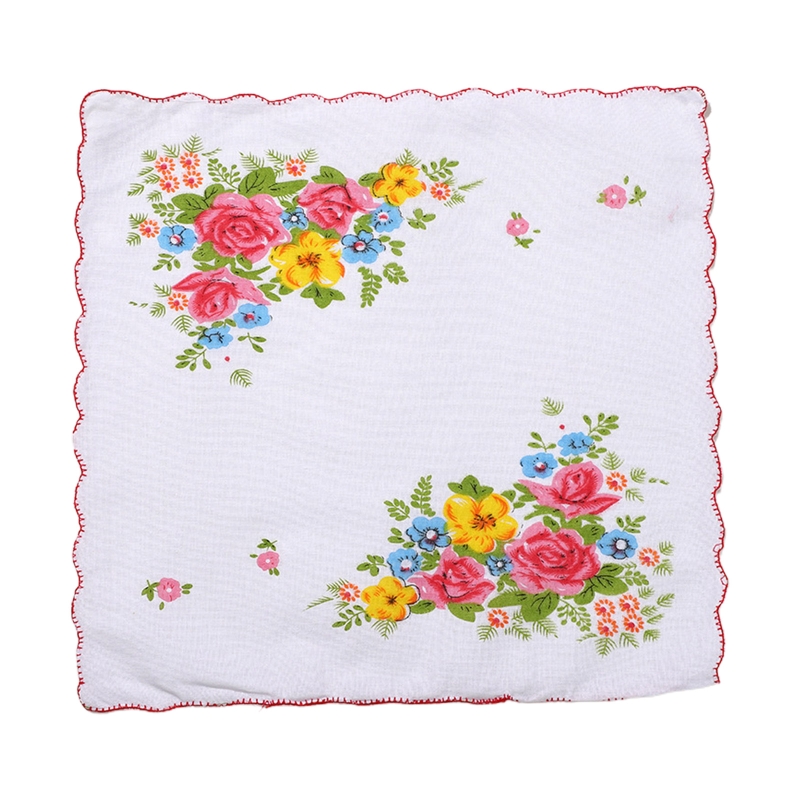 Pañuelos florales para mujer, pañuelo de bolsillo de algodón Natural reutilizable, suministros para fiesta de boda, Baby Shower, X4YC, 6 piezas