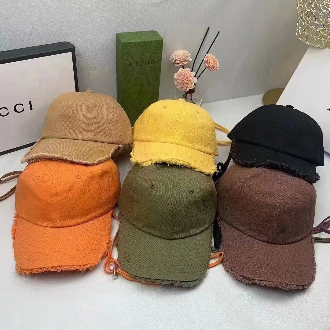Gorra de Béisbol Casual Vintage con Borde Deshilachado, Algodón Lavado Desgastado, Logotipo Pequeño en la Parte Delantera, Correa Ajustable